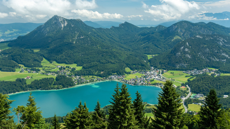 Aerial view of Lake Fuschl