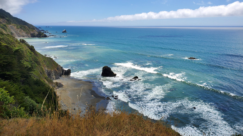 turquoise waters on california beach