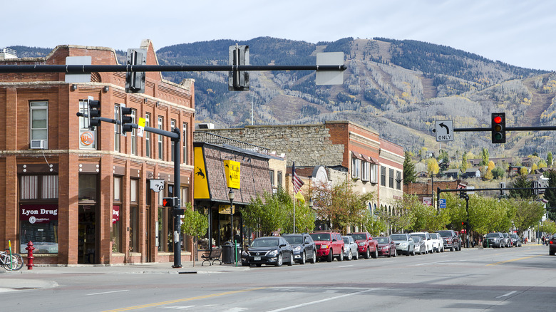 Idyllic street in Steamboat Springs