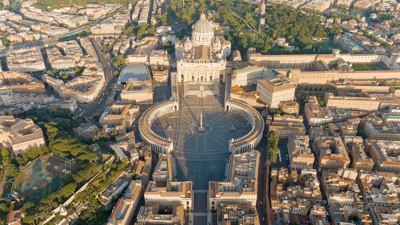 Aerial view of Vatican City, buildings, pedestrian zone