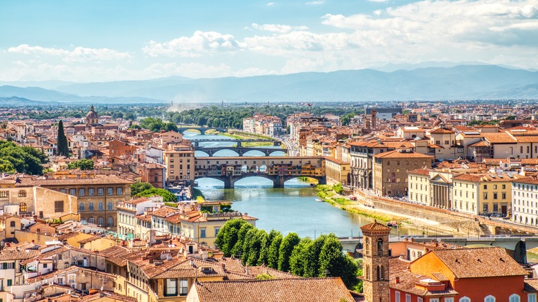 Aerial view of the Ponte Vecchio