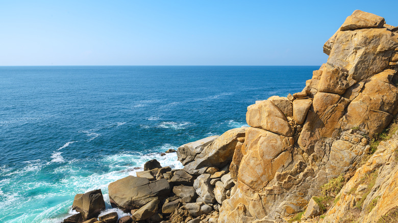 The blue Pacific from a rocky outlook in Mexico