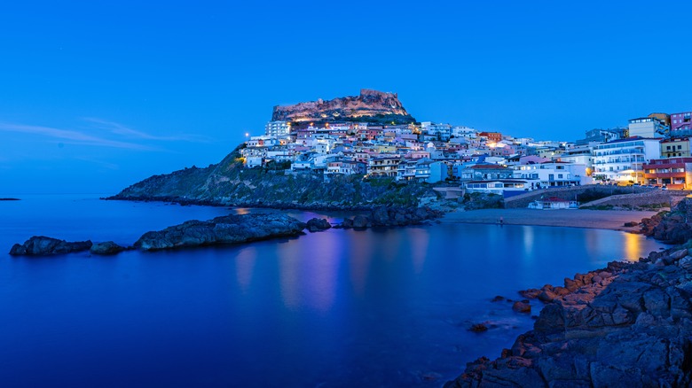 View of Castelsardo under a deep blue sky