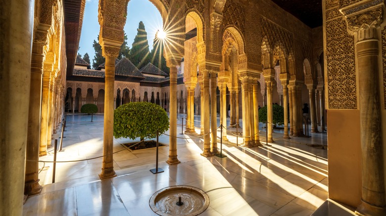 View inside the Alhambra in Spain