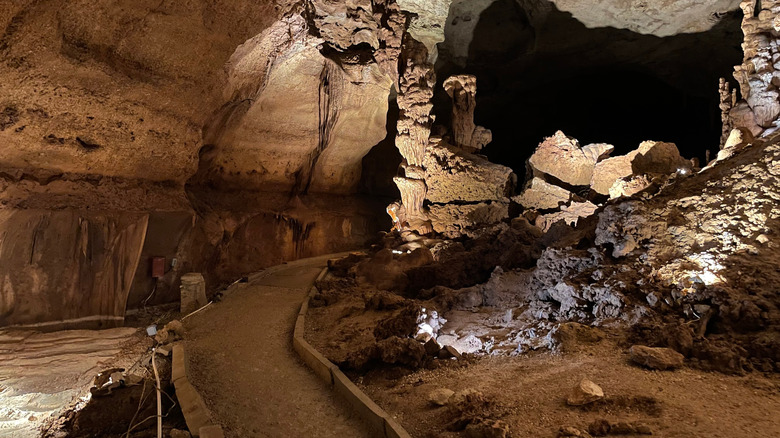 A path leads into Cave Without a Name, Texas