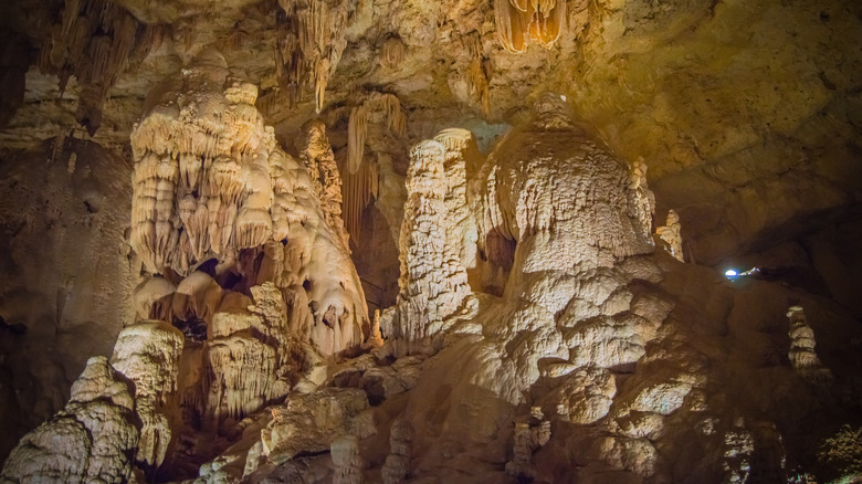 Rock formations inside Natural Bridge Caverns