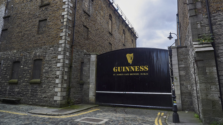 gate with Guinness logo