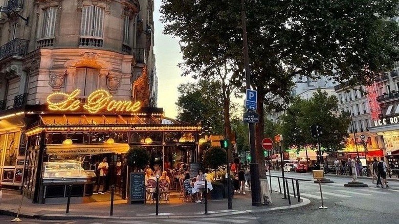 Outside of Le Dôme Café in Paris