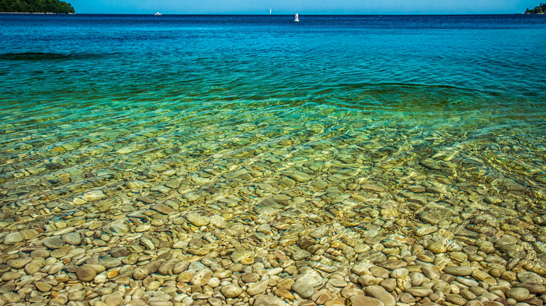 Crystal clear water at Lake Michigan