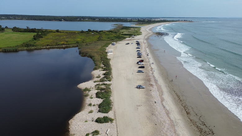 Aerial view of Goosewing Beach