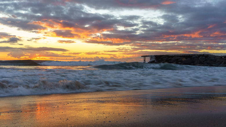 Sunset at Dockweiler State Beach, California
