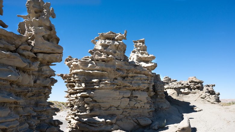 Geometric rock formations in Fantasy Canyon, Utah