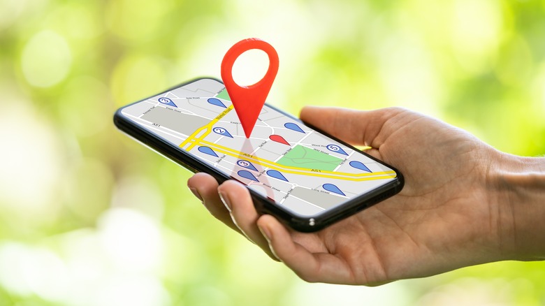 digital pin on phone map