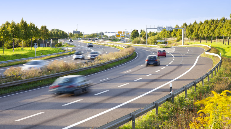 cars driving on highway