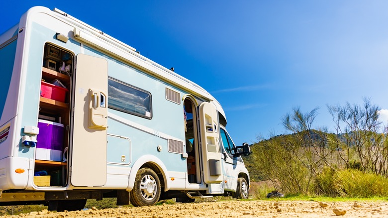 Storage cupboard in an RV