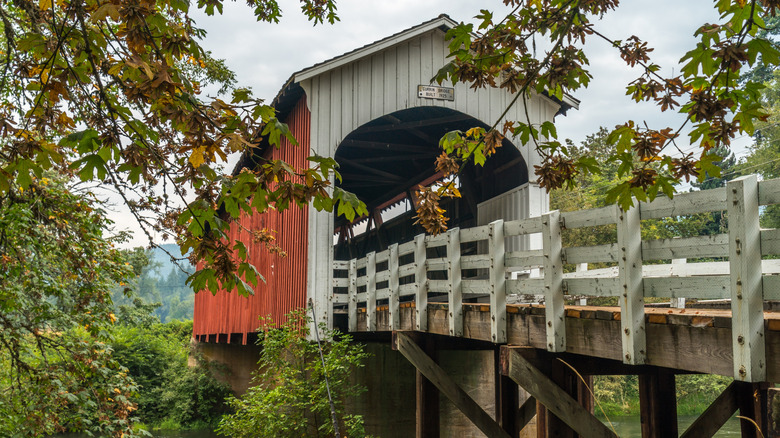 The Currin Covered Bridge outside of Cottage Grove, Oregon