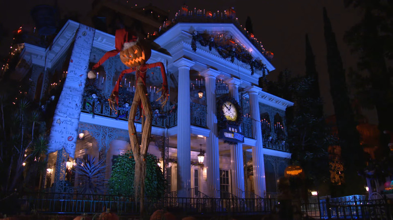 Haunted Mansion Holiday at night