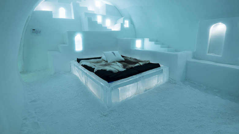 hotel room made of ice