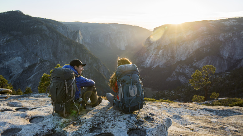 Hiking couple in nature