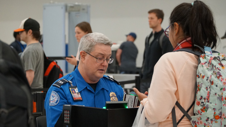 Woman at TSA security guard