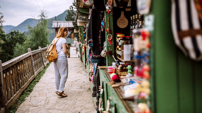 woman buying souvenirs