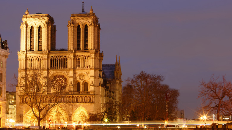 Notre Dame cathedral at night