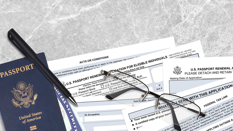 A passport renewal form