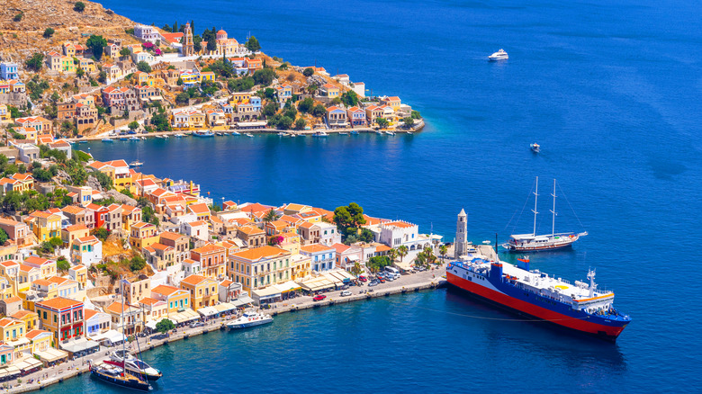 Ferry docked at Symi