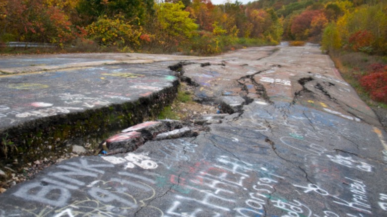 Sinkhole in an abandoned highway in Centralia