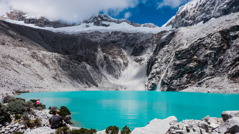 snow-capped mountains and blue glacial lakes