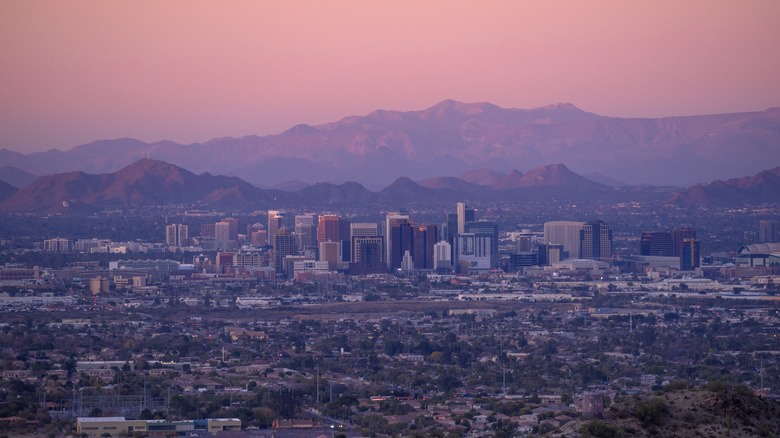 Phoenix skyline at dusk