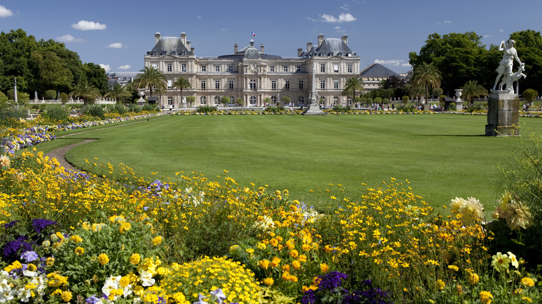 Luxembourg Gardens with flowers