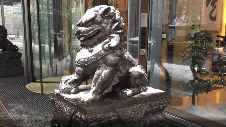 Shangri-La Vancouver lion statue