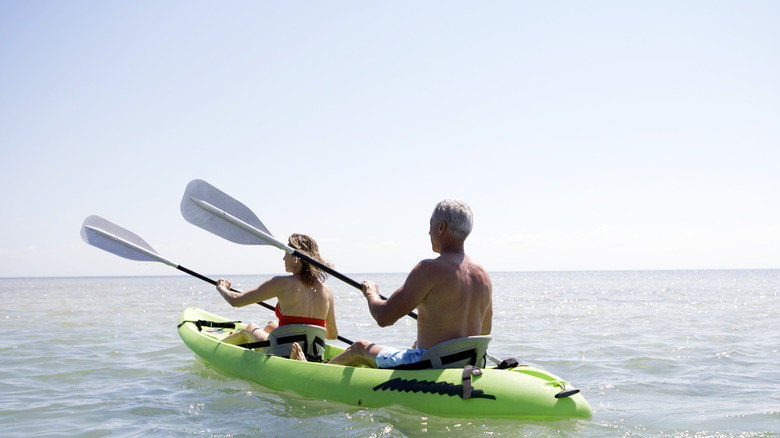 Older couple kayaking