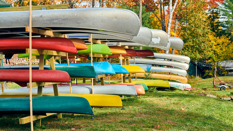 Kayaks at Rangeley Lake in Maine