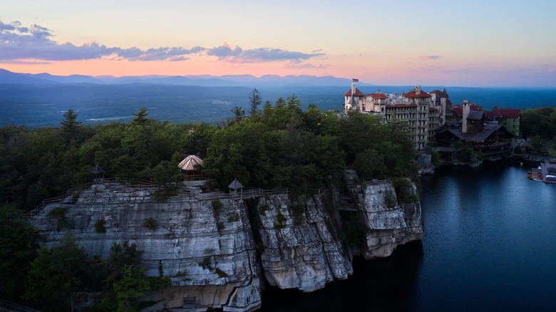 Drone view of Mohonk Mountain House