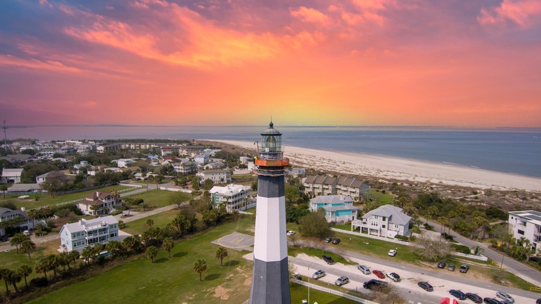 Aerial view of Tybee Island