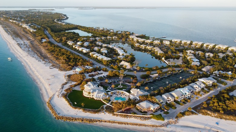 Aerial view of an island