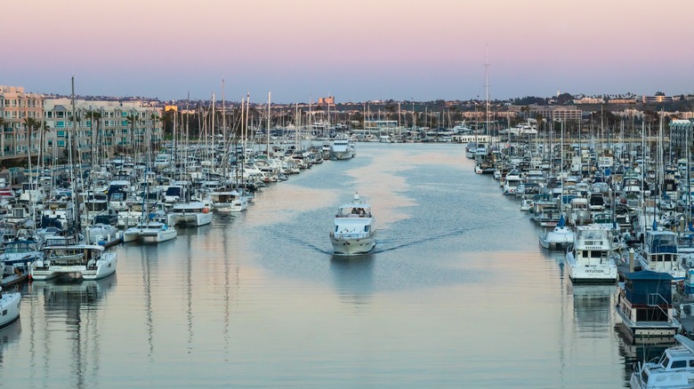 Boats in Marina del Rey harbor 