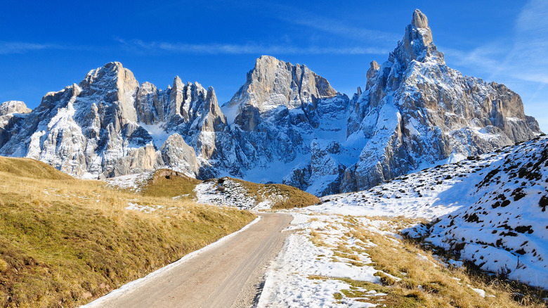 Snow-covered Italian Dolomites