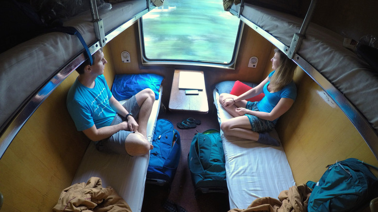 couple on sleeper train