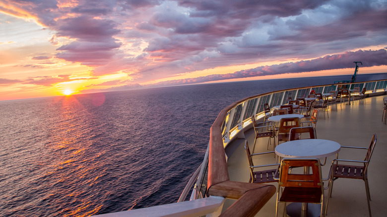 sunset from cruise balcony