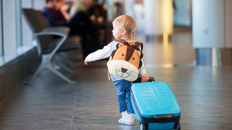 Toddler in an airport