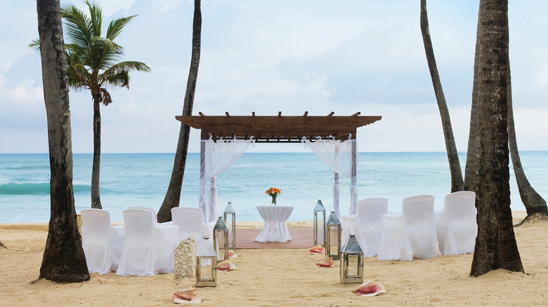 Beach wedding setup