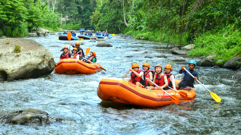 Rafters in The Ayung River, Ubud, Bali