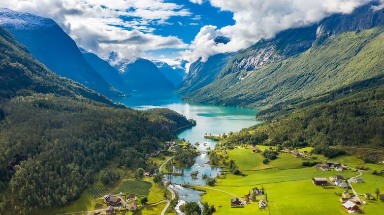 Mountain valley with lake