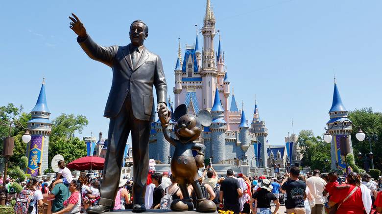 Walt Disney and Mickey statue