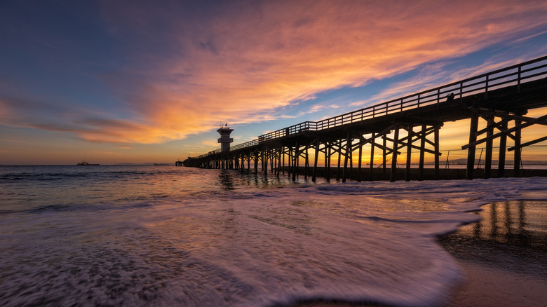 Seal Beach California pier sunset