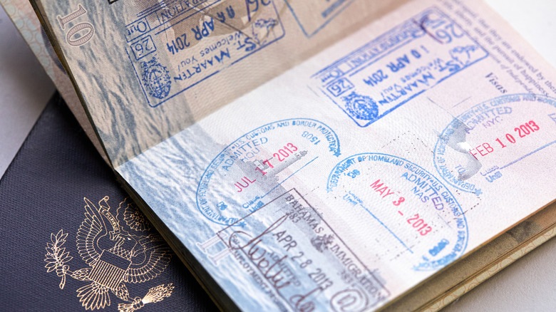 US passport with entry stamps