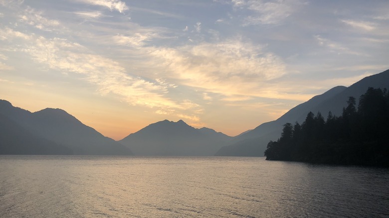 Lake Crescent at sunset, Olympic National Forest